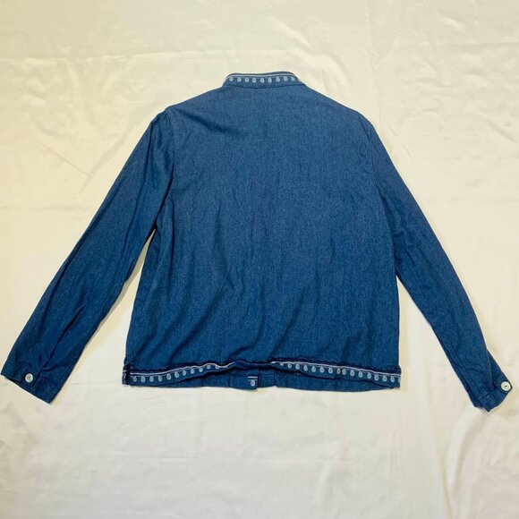 VTG 80s 90s Womens Koret City Blues 3 Piece Shirt Pants Skirt Blue Embroidered - Picture 7 of 13